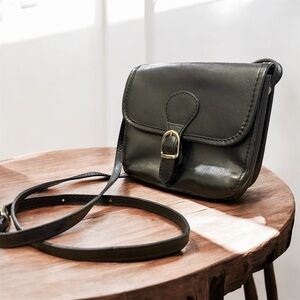 Vera Pelle Olive Green Crossbody Bag